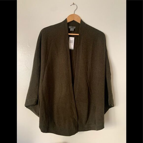 🔥Premise 100% cashmere top stitch open front cashmere cape size M, NWT - Picture 4 of 7